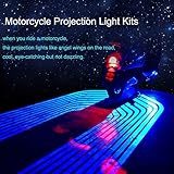 Motorcycle Angel Wings Projection Light Kit, Underbody Waterproof Ghost Shadow Lights for Motorcycles - Universal (Blue, Pack of Pair)