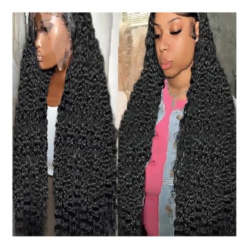 WOAITIANTIAN Human Hair Wig 18-32 Inch Deep Wave 13x6 13x4 Lace Front Human Hair Wig 200% Remy Curl Full Lace Frontal Wig Human Hair For Black Women Wigs For Women(13x4 HD,26 inch)