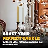 Mann Lake 10" Colonial Taper Candle Mold, Flexible Rubber for Easy Release & Seamless Finish, Reusable for Crafting Vintage-Style Taper Candles, DIY Beeswax or Paraffin Wax Candle Making