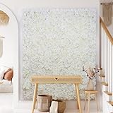 Silk Flower Wall Panels Backdrop 15 * 15inch- 12Pcs Wedding Wall DIY 3D Floral Panels Handmade Fake Flower Screen for Photo Photography Party Event Baby Shower Wall Background Décor-White