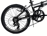 ZiZZO Campo 20 inch Folding Bike with 7-Speed, Adjustable Stem, Light Weight Frame (Black)