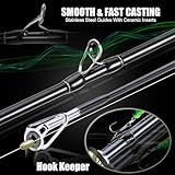 Sougayilang Baitcaster Combo, 30Ton+24Ton Graphite 2-Piece Blanks Casting Fishing Rod,SuperPolymer Handle,“S” Style Hook Keeper with Camo Baitcasting Reel