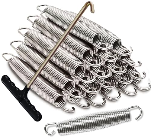 Eurmax USA 7 inches Trampoline Springs Heavy Duty Stainless Steel Replacement Springs with T Hook, 20pcs-Pack