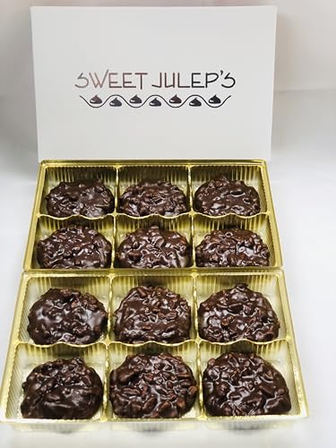Chocolate Pecan Pralines (12 Count) | Charleston Chocolate Pralines | Southern Chocolate Pecan Candy