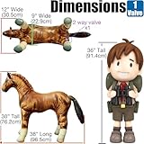 Jet Creations 38" Long Inflatable Horse, Golden Brown Lifelike Blow-Up Toy Figure for Decoration or Play, Livestock Theme Party, Pool, Birthday, VBS, Photo Prop, Baby Shower 1 pc