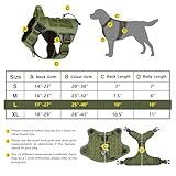 WINGOIN Tactical Dog Harness for Large Dogs, Heavy Duty No Pull Dog Harness with Handle, Adjustable Reflective Military K9 German Shepherd Big Size Dog Vest for Training, Walking, Hiking, Green (L)