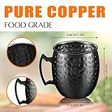 Tessco Set of 12 Moscow Mule Mugs Copper Mugs Moscow Mule Cups 19 oz Hammered Cups Copper Cups 304 Copper Plated Stainless Steel Mug for Chilled Drinks Coffee Wine 3.6 Inch (Black)