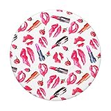 Sexy Red Lips Cute Lipstick Design With Kisses On White PopSockets PopGrip: Swappable Grip for Phones & Tablets