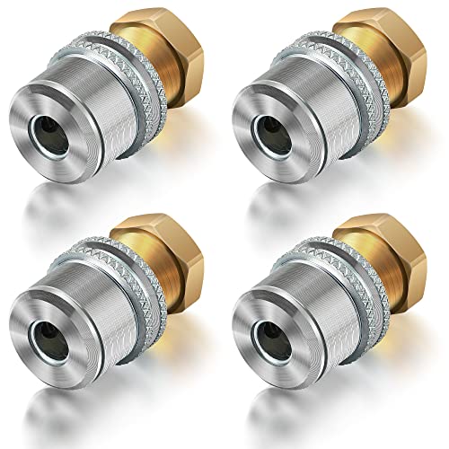 Air Chuck for Tires, Anti Leakage Lock on Air Chuck 1/4'' FNPT Locking Tire Inflator Chuck Quick Connector Lock Air Chuck Heavy Duty Brass Tire Chuck Closed Flow for Air Compressor (4 Pack)