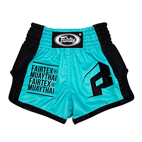 Fairtex Youth Muay Thai Boxing Shorts for Kids (Turquoise, 6-8yrs)