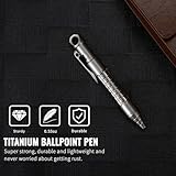 TACRAY Titanium Bolt Action Mini Pen, Pocket Size EDC Pen, Mini Keychain Pen, Small Lanyard Clip Pen with Short-sized LAMY Brand Refill