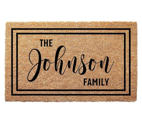 Personalized Door Mat with Family Name - Custom Doormat with Anti-Slip Backing - 3 Size Options - Custom Door Mats for Front Door Front Door Mat for Outdoor Decor
