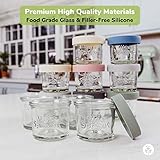 WeeSprout Glass Baby Food Storage Jars w/Lids (4 oz, 12 Pack Set) Snack, Puree, Reusable Small Containers, Breast Milk, Fridge or Freezer, Microwave & Dishwasher Safe, Essential Must Have for Infants