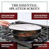 BergKoch Splatter Screen for Frying Pan - 13 Inch Stainless Steel Grease Splatter Guard - Cover Oil Splash when Sizzling Bacon, Cooking Fried Chicken or Popcorn