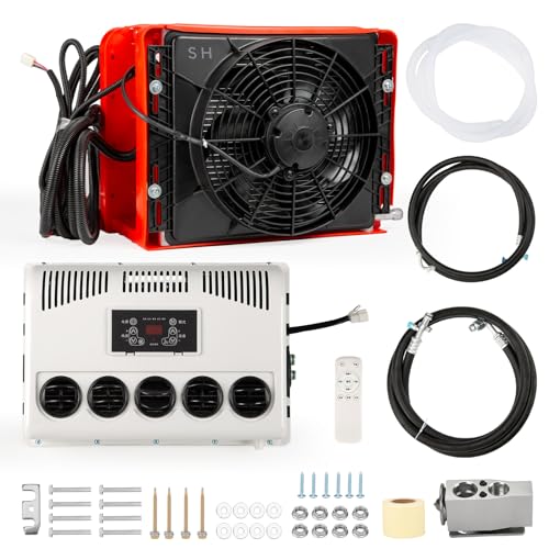 UAHKPA 24V RV air conditioner,split type 13000btu truck air conditioner, suitable for camping vehicles, trucks, RVs, trailers, excavators, vans and other 24V DC air conditioner (24, Volts (DC))