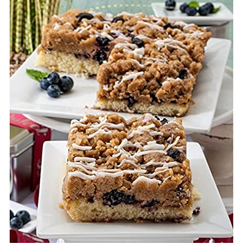 Dulcet Gift Baskets Favorite Dessert Blueberry Filled Crumb Cake Gift Box Featuring 2 Trays of 8 x 8 Cakes the for Holidays, Birthdays, Sympathy Wishes or Get-Well Cheers for Men & Women