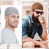 Funtery 9 Pieces Knit Kufi Hats Skull Caps for Men Women Eid Mubarak Ramadan Crochet Beanie(Classic Color)