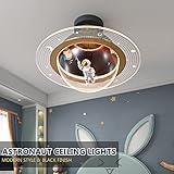 PURESILKS Cartoon Astronaut Chandeliers Kids Flush Mount LED Lamps Modern Creative Astronaut Shape with Acrylic Lampshade Hanging Lamps for Children's Room Bedroom Reading Room Toy Room