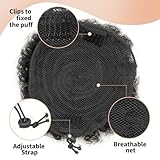 Boymia Afro Puff Ponytail for Black Women #1B Natural Black 6 Inch 100% Human Hair Puff Ponytail Hair Extensions Clip On Kinky Drawstring Curly Ponytail Bun Durable Natural Soft and Smooth Hairpiece