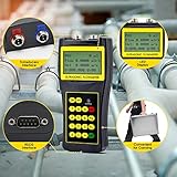 CGOLDENWALL Handheld Ultrasonic Flowmeter Clamp on Flow Meter Portable Liquid Flow Meter with S1+M2 Transducers for Copper/PVC Pipe DN15-700mm 1/2-28" ((Old or New Panel))