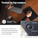 Wacom Intuos Pro Medium Bluetooth Graphics Drawing Tablet, 8 Customizable ExpressKeys, 8192 Pressure Sensitive Pro Pen 2 Included, Compatible with Mac OS and Windows,Black