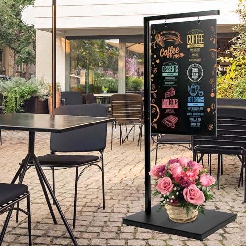 ORIENGEAR Chalkboard Signs with Stand, 43" x 19" Double-Sided Chalk Board, Chalk Board Sign Board with Accessories, Hanging Menu Board, Sandwich Board Signs Outdoor for Restaurant, Cafe, Wedding
