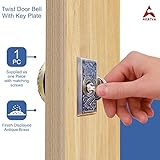 Akatva Vintage Twist Bell with Key Plate Longer Shaft– Victorian Home Twist Bell With Customized Shaft– Mechanical Doorbell for Home – Brass Twist Calling Bell – Finish – (Antique Brass Finish)