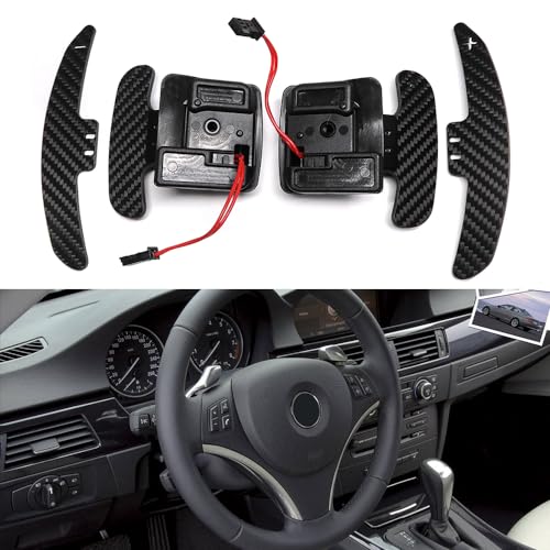 Steering Wheel Magnetic Paddle Shifter for BMW M3 X5 X6 M E90 E92 E93 E81 E82 E87 E88 E90 E71 Saloon Coupe Convertible Carbon Fiber Padddle Extension (E series SSG Version)