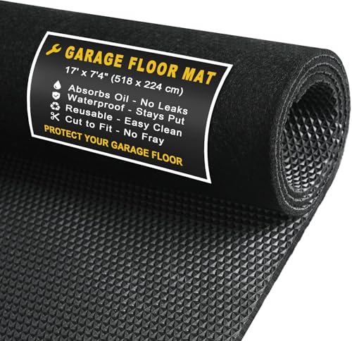 Heavy-Duty Garage Floor Mat 17' x 7'4" - Waterproof Garage Flooring for Cars & SUVs, Durable Garage Mats for Floor, Oil Spill Resistant Garage Mat, Easy-to-Clean Garage Rug for Floor, Oil Change Mat
