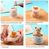 NICAVKIT 4Pcs Dog Cat Teddy Bear Ice Molds, Teddy Bear Ice Cube Trays silicone Mold to DIY Drink Ice Coffee Juice Cocktail. Cute Bear Silicone Mold for Candy Soap Candle Chocolate Making White