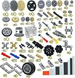 Technical Gears Axles Parts Pieces - Gearbox Bulding Block Classic Bulk Compatible with Cars Bricks Motor Gears Wheels Chain Tires, Ball Universal Joints Shock Absorber Connector Gears Parts Toys