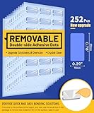 PHIXBEAR Large Mounting Putty No Residue, Double Sided Tape Glue Adhesive Dots Clear Museum Sticky Tack, Picture Hanging Strips Fixed Posters Decor Art Craft Party, 0.39 x 0.78 in (252 Pcs)