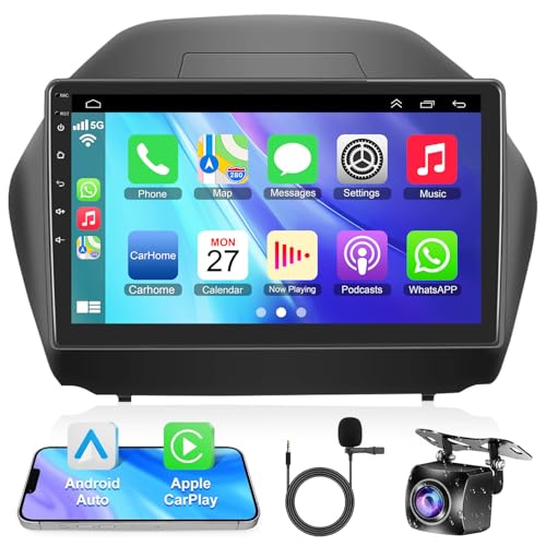 Car Stereo for Hyundai Tucson IX35 2010-2015, 4+64GB Android 13 Car Stereo Support Wireless Carplay & Android Auto Voice Control Bluetooth 5.2 DSP FM GPS WiFi Backup Camera