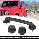 X AUTOHAUX 2pcs Rubber Bumper Cushion Hood Bump Stop Windshield Hold Down Bracket Set for Jeep Wrangler JK 2018 KJ71051BK 55176422