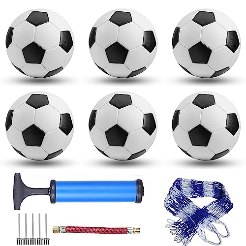 DHYLRICHER 6 Pack Official Size 5 Soccer Balls Sports Soccer Balls of Synthetic Leather,Includes Ball Pump and Net Bag, Competition Traditional Soccer Ballsfor Indoor Outdoor