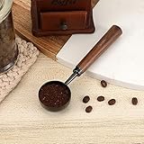 Gonzone Vintage Coffee Measuring Spoon - 304 Stainless Steel,Coffee Scoop, 10g Capacity, Walnut Handle - Perfect for Coffee, Tea, and More (Gunmetal)