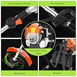 52cc Weed Eater Gas Powered,2-Stroke 3 in 1 Gas Brush Cutter,Gas String Trimmer and Gas Weed Wacker Trimmer for Weeds and Grass (52cc Shoulder)