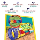 Kiddey Play Tunnel for Kids - Pop Up Tunnel Toys for Toddlers, Kids Multicolored Tunnel for Indoor/Outdoor Fun, Crawl & Play, Obstacle Course for Kids Gifts for Toddlers - Balls Not Included (2 Pk)