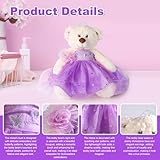 BIZYAC Quinceanera Doll Quince Teddy Bear with Dress,15 Birthday Decorations for Girls Quinceanera Gifts,OSO De Peluche para 15 Años Con Vestido,Centro De Mesa Muñecas para 15 Años Quinceañeras