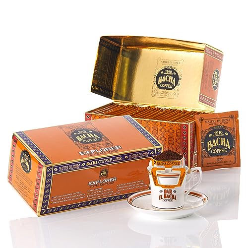 Bacha Coffee | Assorted EXPLORER Coffee Taster, 100% Arabica Beans, x25 Individually Wrapped Single Serve Filter Bags