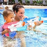 600cc Water Gun for Kids Adults：6 Pack Squirt Blasters Super Water Gun Soaker with Long Range High Capacity for Boys Girls Summer Swimming Pool Beach Outdoor Water Fighting Play Toys Party Favors