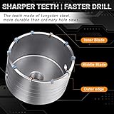 DEHUIWI 9PCS Masonry Hole Saw, Concrete Hole Saw Kit 4 Inch SDS Plus Max Bit Shank for Cement Brick Wall, Carbide Hole Saw Kit 30 40 65 80 100 MM, Diamond Drill Core Bit for Brick, Cement, Stone