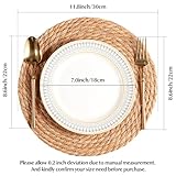 Round Woven Placemats - Boho Rattan Placemats Natural Water Hyacinth Placemats, Farmhouse Weave Place Mats, Rustic Braided Wicker Table Mats for Dining Table,Home,Wedding (12 inch Set of 10)