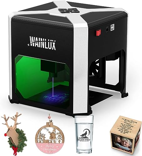 Laser Engraver WAINLUX K6 Pro, 3000mW Laser Engraving Machine, 0.05mm Accuracy, BT Connection Portable Mini Laser Cutter Engraver Tool for Wood Vinyl Leather Glass, DIY Art, Logo Design