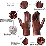 Harssidanzar Mens Luxury Italian Sheepskin Leather Gloves Vintage Finished Cashmere Lined Upgrade,Brandy,XL