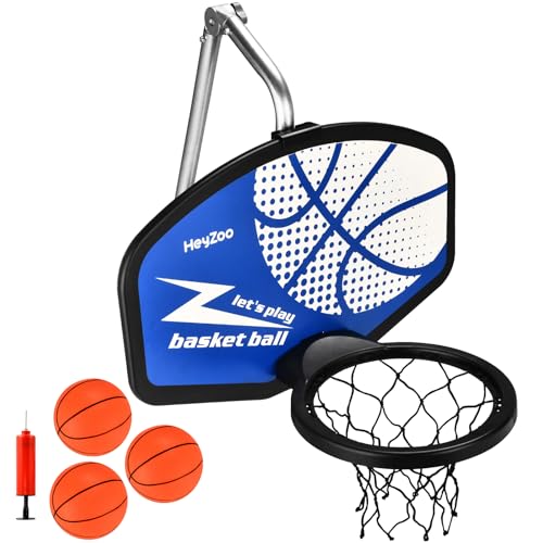 Trampoline Basketball Hoop, with Pump and Mini Balls, Easy to Assemble Sturdy for Dunk Fit, Waterproof, Trampoline Accessory of Trampoline, All Ages