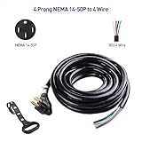 Cable Matters 4 Prong Replacement 50 AMP RV Power Cord - 25ft, 6/8 AWG, Generator Extension Cord, Compatible with Tesla Charger/EV Charger / J1772 Charger (NEMA 14-50P to 4 Wire)