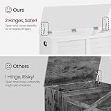 VASAGLE Storage Chest, Storage Trunk with 2 Safety Hinges, Storage Bench, Shoe Bench, Farmhouse Style, 15.7 x 39.4 x 18.1 Inches, for Entryway, Bedroom, Living Room, Cloud White ULSB061T10