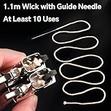 JINMUNIC Flint and Wick Replacement Set-Upgraded Lighter Repair Kit for Fluid Lighter & Insert(Metal Lighter Gasket,Wick with Needle,Spring,Cotton Balls,Lighter Flint & Screw Tool)