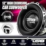 DS18 HOOL-X12.2DHE Hooligan 12" High Excursion Car Subwoofer 4000 Watts Rms 4" Dvc 2-Ohm, SPL Car Subwoofer, Competition Grade, Demo Car Stereo